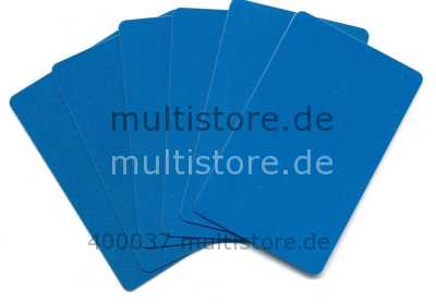 Plastikkarten beidseitig hellblau metallic PVC Offset 0,76 mm