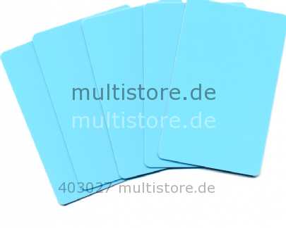 Plastikkarten beidseitig Hellblau PVC Offset 0,76