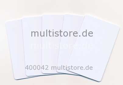 Plastikkarten weiß 0,5mm PVC Sondermaß 85,72 x 50mm
